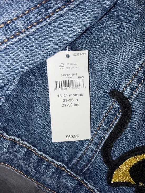 Baby Gap x Disney Minnie Mouse Denim Jacket Toddler 18-24M Embroidered NWT - Picture 4 of 5